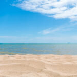 Empty sea and beach background with copy space