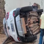 Carro tomba após ser mal estacionado por “manobrista” em São Luís