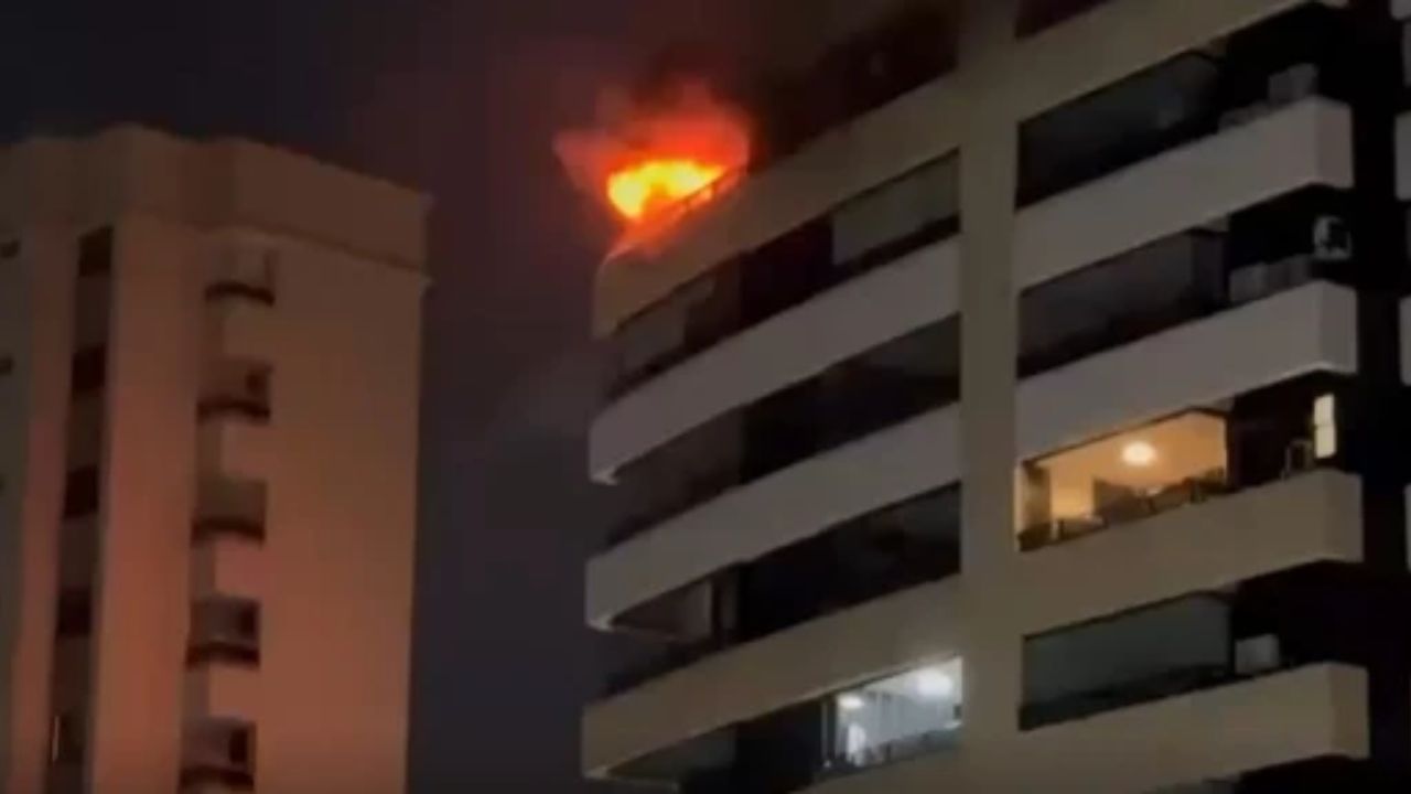 Incêndio atinge apartamento no 12º andar na Ponta do Farol, em São Luís