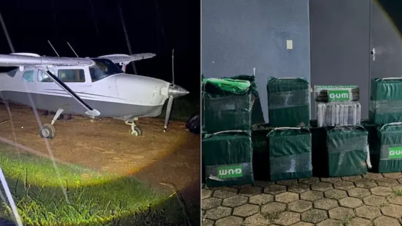 Avião com 515 kg de cocaína faz pouso forçado e é apreendido no Maranhão
