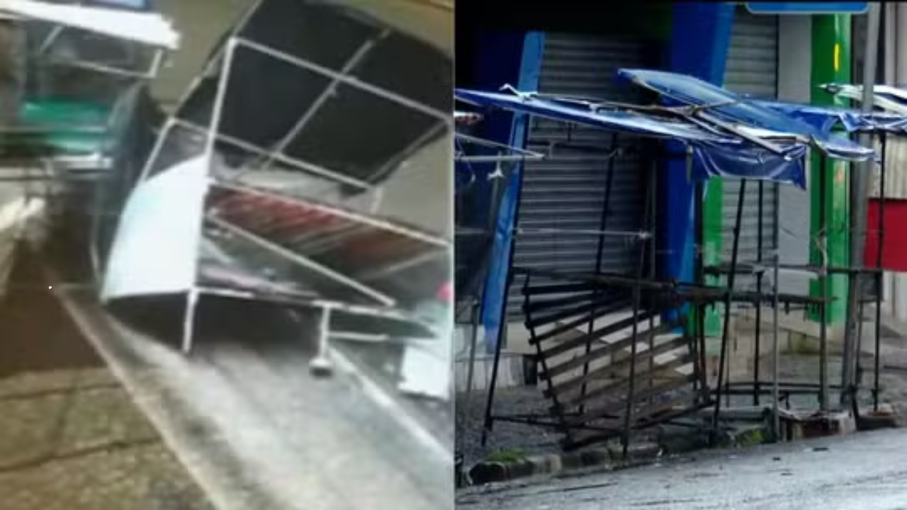 Motorista em alta velocidade invade área de camelôs e destrói barracas no MA