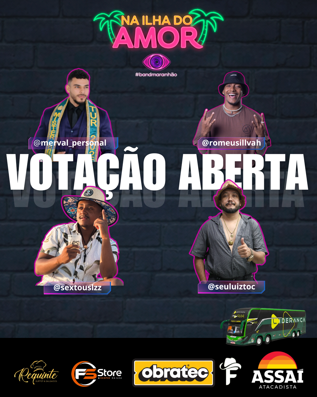 Votação Oficial — Final do Reality Na Ilha do Amor