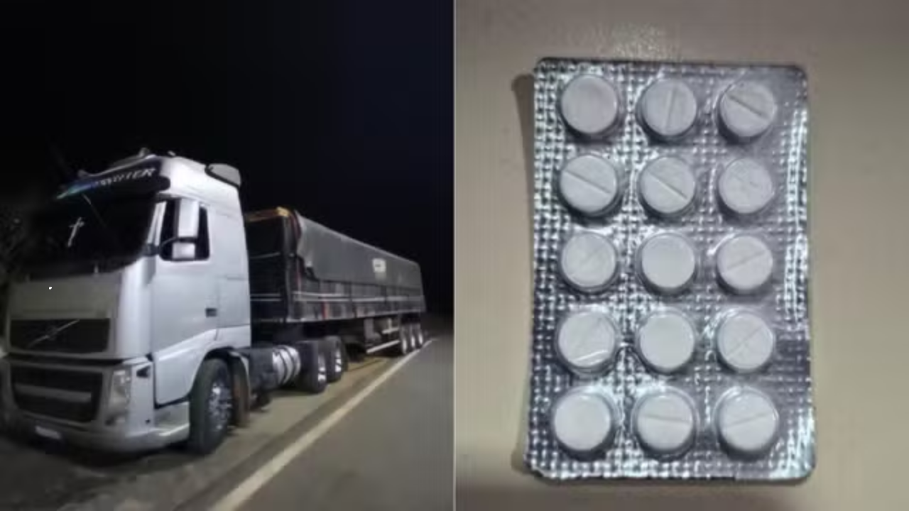 PRF apreende caminhão com mais de 45 m³ de madeira irregular e anfetaminas na BR-316, em Caxias