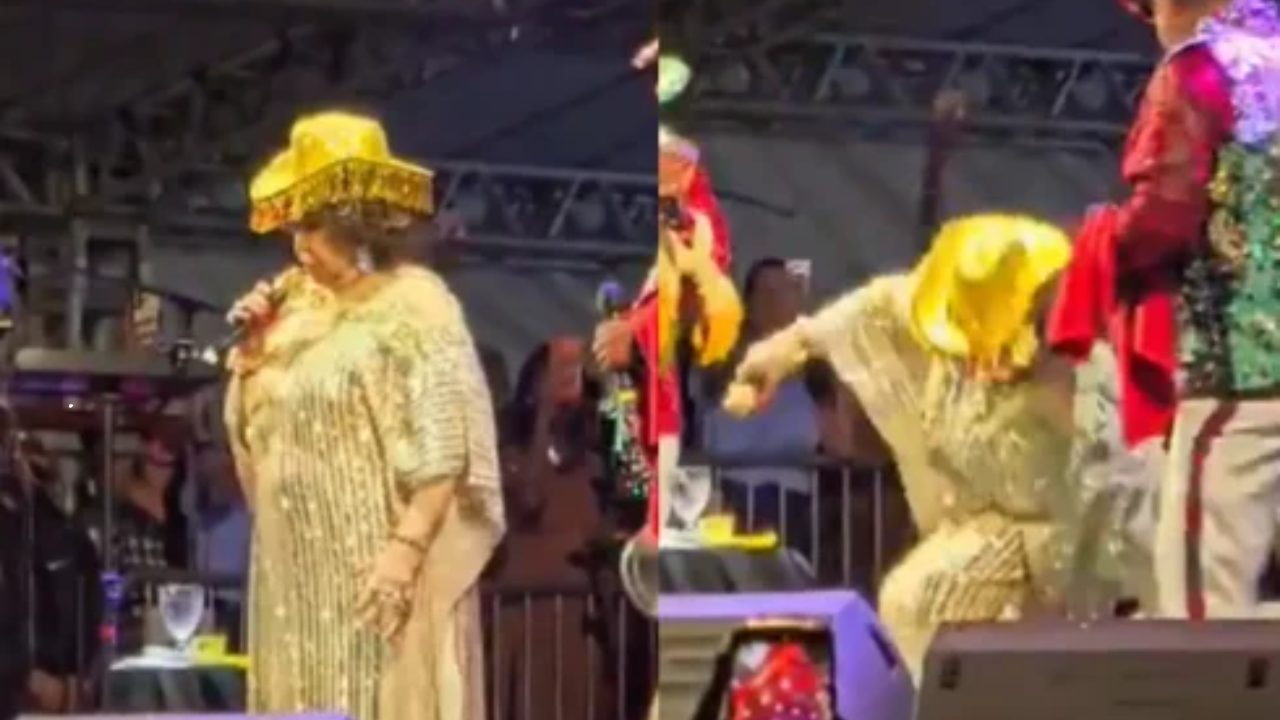 Cantora Alcione sofre queda durante show em São Luís, mas tranquiliza fãs