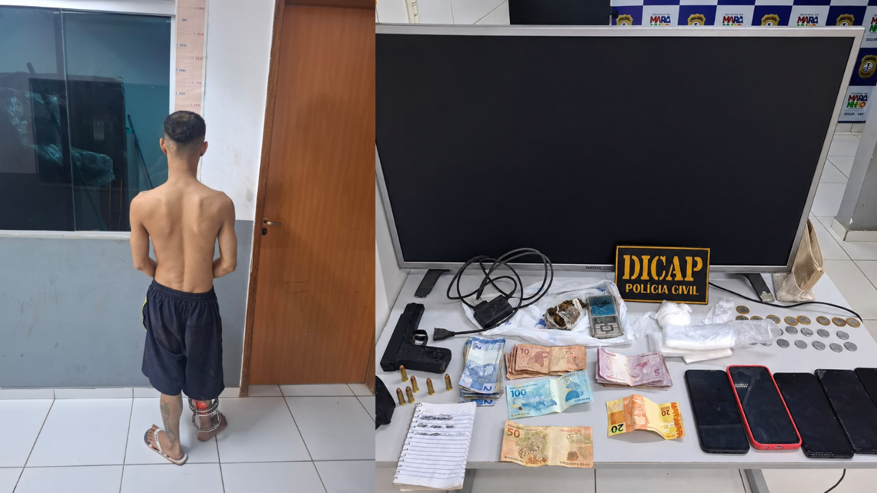 Homem com tornozeleira em prisão domiciliar é preso em flagrante por tráfico e posse de arma em Timon